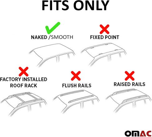 OMAC Roof Rack Cross Bars for Toyota Prius 2010 to 2015, Rooftop Luggage Carrier, Smooth Roof Cars, Lockable,Aluminum, 2 Pieces, Black in Saudi Arabia