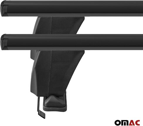OMAC Roof Rack Cross Bars for Toyota Prius 2010 to 2015, Rooftop Luggage Carrier, Smooth Roof Cars, Lockable,Aluminum, 2 Pieces, Black in Saudi Arabia