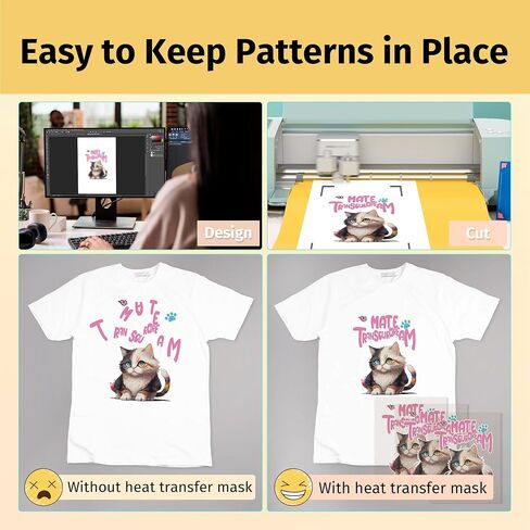 TransOurDream Tru-Heat Transfer Paper for Dark T Shirts (5 Sheets Dark1.0 + 5 Sheets Iron on Transfer Tape, 8.5"x11", Mix Pack) & Clear Heat Transfer Mate for Printable Heat Transfer Vinyl in Kuwait