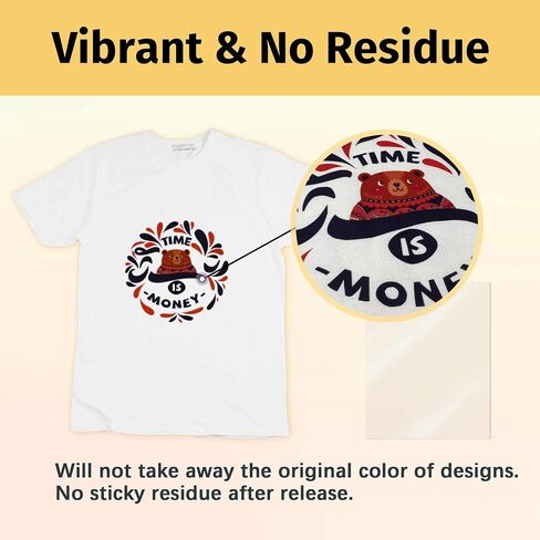 TransOurDream Tru-Heat Transfer Paper for Dark T Shirts (5 Sheets Dark1.0 + 5 Sheets Iron on Transfer Tape, 8.5"x11", Mix Pack) & Clear Heat Transfer Mate for Printable Heat Transfer Vinyl in Kuwait
