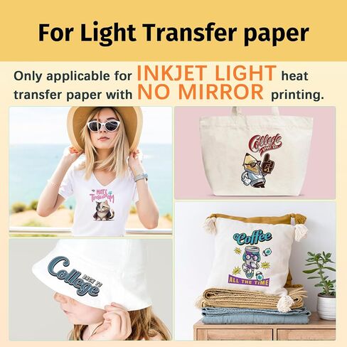 TransOurDream Tru-Heat Transfer Paper for Dark T Shirts (5 Sheets Dark1.0 + 5 Sheets Iron on Transfer Tape, 8.5"x11", Mix Pack) & Clear Heat Transfer Mate for Printable Heat Transfer Vinyl in Kuwait
