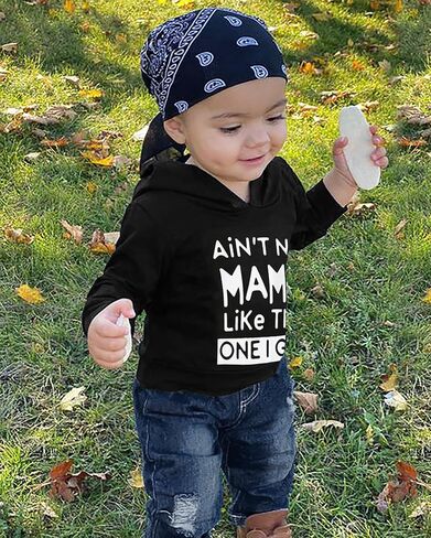 YALLET Toddler Baby Boy Clothes, Long Sleeve Letter Hoodies Top+Ripped Denim Pants 2pcs Fall Winter Outfit Sets in Kuwait