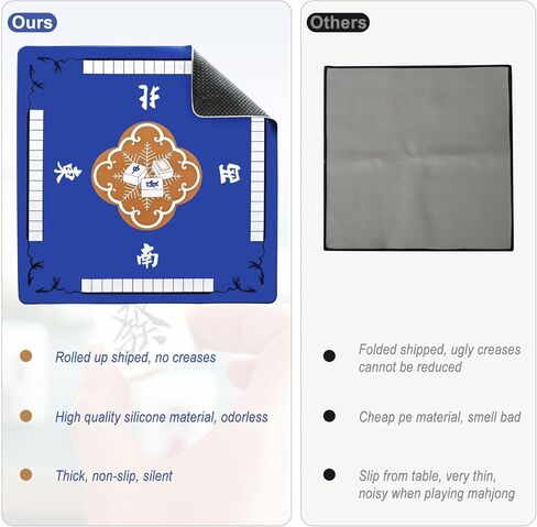 31.5'' Mahjong mat for Table, Mah Jong Table Cover with Storage Bag, Anti Slip and Noise Reduction, Poker, Card, Board & Tile Games Mat in Kuwait
