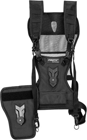 Fomito Dual Camera Harness, Multi Carrying Radio Chest Vest System with Side Holster for Canon 6D 600D 5D2 5D3 for Nikon D90 for Sony A7S for Panasonic for Olympus DSLR Cameras Climbing Wedding Travel in Kuwait