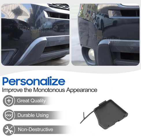 Rear Bumper Tow Hook Cover Replacement Compatible with Subaru Forester 2013-2018, Car Trailer Hook Cover Towing Eye Cap Weatherproof Protection Replacement Kit in Saudi Arabia