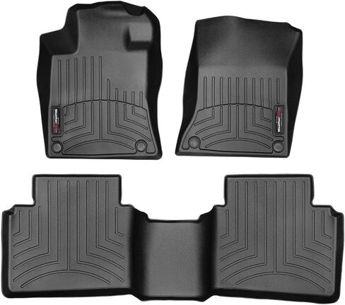 WeatherTech Custom Fit FloorLiners for Nissan Altima - 1st & 2nd Row (441498-1-2), Black in Saudi Arabia