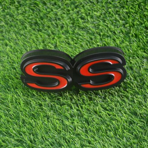1pc 1970 Chevy Chevelle El Camino Super Sports Ss Grille Grille Emblem مع استبدال الخدم ل SS (Silver Black White) in Saudi Arabia