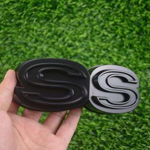 1Pc 1970 Chevy Chevelle El Camino Super Sports SS Front Grille Emblem with Retainers Replacement for SS (Silver Black White) in Saudi Arabia