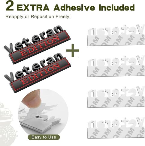 2Pack Edition Edition Emblem مع 4 مواد لاصقة ، شارة ثلاثية الأبعاد للشاحنات ، استبدال الملصقات المعدنية المتوافقة مع مركبة عالمية ، هدايا مخضرمة في الجيش للرجال (بالأبيض والأسود) in Kuwait