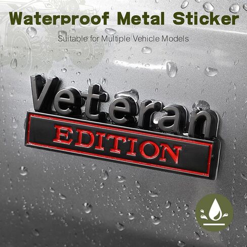 2Pack Edition Edition Emblem مع 4 مواد لاصقة ، شارة ثلاثية الأبعاد للشاحنات ، استبدال الملصقات المعدنية المتوافقة مع مركبة عالمية ، هدايا مخضرمة في الجيش للرجال (بالأبيض والأسود) in Kuwait