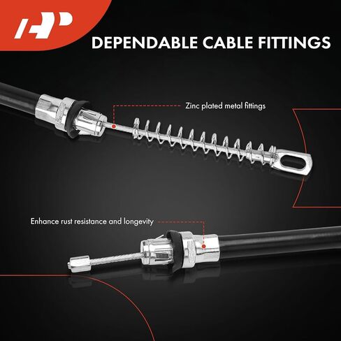 A-Premium Rear Driver and Passenger Side Parking Brake Cable Assembly Compatible with Chevrolet, Buick, Oldsmobile and Pontiac Models: Cavalier 1995-2002, Skylark, Achieva, Grand Am, Sunfire, 2-PC Set in Saudi Arabia