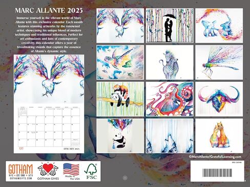 Unicorn Calendar 2025 Monthly Wall 12 Month Girls Room | American Made In The USA in Saudi Arabia