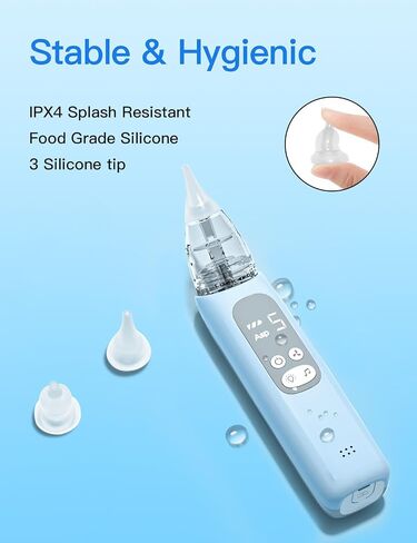 Electric Nasal Aspirator-BC026, Electric Nose Sucker with 5 Levels Suction, Soothing Light & Nursery Rhymes (White) in Saudi Arabia