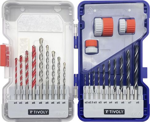 20 Pieces Drilling Mixed Set with Included Case for Applications in Wood, Metal, Masonry, Tile and Ceram in Saudi Arabia