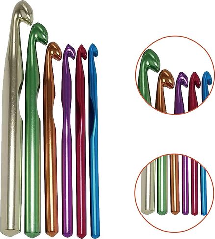 Yarniss Large Ergonomic Crochet Hooks Set, Big Crochet Hooks for Chunky Yarn Size 8.0mm 10.0mm 12.0mm 15.0mm 20.0mm in Kuwait