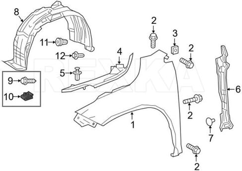 Rexka 10 Sets Fender Liner Cover Cover Screw U Kit Toyota Lexus 90179-05060 90159-60477 in Saudi Arabia