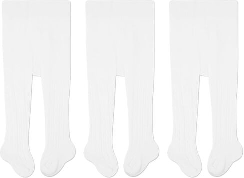 CozyWay Toddler Tights - Girls and Boys Leggins Cable Knit Comfy Cotton Toddlers 2T-4T Multicolor - 3 Pack in Saudi Arabia