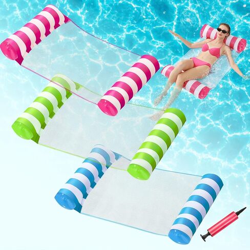 Pool Floats Adult with Adjustable Canopy, XL Pool Chair Float with Cup Holders & Headrest, Inflatable Pool Chair Pool Floaties for Adults Beach Swimming Pool Party (Pink) in Saudi Arabia