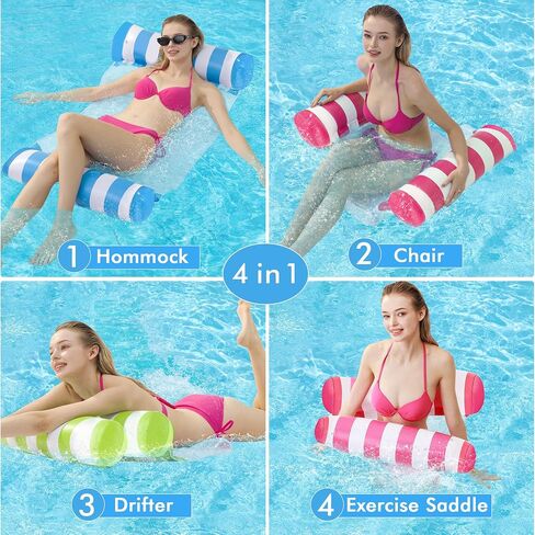 Pool Floats Adult with Adjustable Canopy, XL Pool Chair Float with Cup Holders & Headrest, Inflatable Pool Chair Pool Floaties for Adults Beach Swimming Pool Party (Pink) in Saudi Arabia