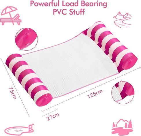 Pool Floats Adult with Adjustable Canopy, XL Pool Chair Float with Cup Holders & Headrest, Inflatable Pool Chair Pool Floaties for Adults Beach Swimming Pool Party (Pink) in Saudi Arabia