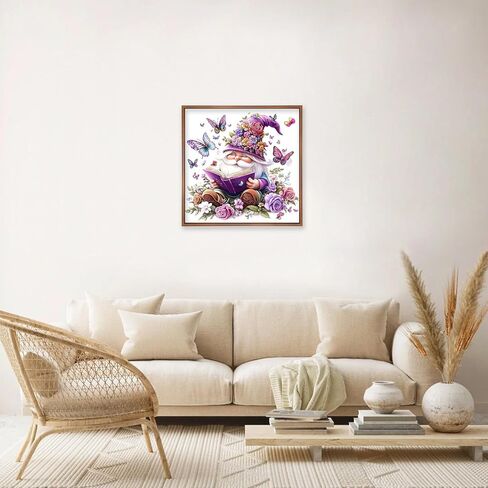MEIYUDA Mushroom Diamond Art Kits for Adults, 5D Forest Moon Diamond Art Painting for Beginners, DIY Butterflies Diamond Painting Full Drill Crystal Craft Kits for Home Wall Decor 12x12in in Saudi Arabia