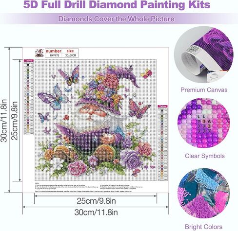MEIYUDA Mushroom Diamond Art Kits for Adults, 5D Forest Moon Diamond Art Painting for Beginners, DIY Butterflies Diamond Painting Full Drill Crystal Craft Kits for Home Wall Decor 12x12in in Saudi Arabia
