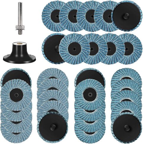 75Pcs 2 Inch Quick Change Sanding Discs Hardened Material Die Grinder Abrasive Set with 1/4" Roll Lock Holder Power Drill Accessories for Metal Wood Grinding Deburring Rust & Paint Removal in Kuwait