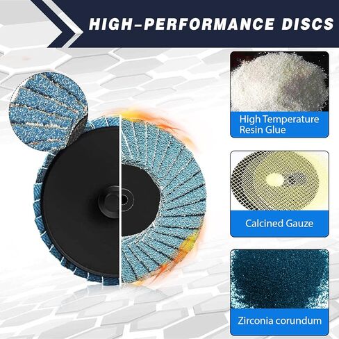 75Pcs 2 Inch Quick Change Sanding Discs Hardened Material Die Grinder Abrasive Set with 1/4" Roll Lock Holder Power Drill Accessories for Metal Wood Grinding Deburring Rust & Paint Removal in Kuwait