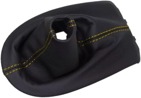 Compatible With Porsche Boxster 911 986 996 1997 1998 1999 2000 2001 2002 2003 2004 Genuine Leather Manual Shift Boot Cover (Made In USA) (Yellow Stitch) in Saudi Arabia