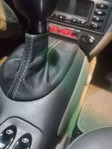 Compatible With Porsche Boxster 911 986 996 1997 1998 1999 2000 2001 2002 2003 2004 Genuine Leather Manual Shift Boot Cover (Made In USA) (Yellow Stitch) in Saudi Arabia
