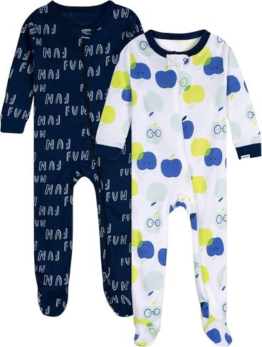Onesies Brand Baby Boys' 2-Pack Footed Pajamas, Snack Truck, 0-3 Months in Kuwait