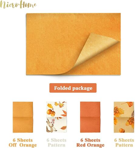 NICROHOME EUR Little Cutie Baby Shower Decorations Tissue Paper, 24 Sheets Orange Green Citrus print Gift Tissue Wrapping Paper for Birthday Party, Summer Party, Fruit Party Craft Wrapping in Saudi Arabia