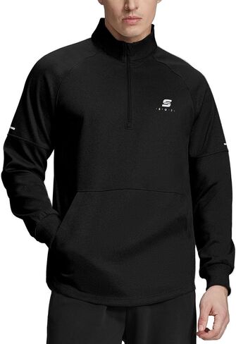 Susclude Mens Quarter Zip Pullover Long Sleeve Workout Stylish Sweatshirt Quick Dry Moisture Wicking Gym Running Tops in Kuwait