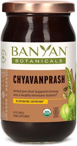 Banyan Botanicals Chyavanprash - مربى الأعشاب الايورفيدا العضوية مع العسل الخام ، Amla & Ashwagandha - ملحق دعم مناعي Superfood Superfitized* - 16.9 أوقية - غير وكراتيرد ؛ in Saudi Arabia