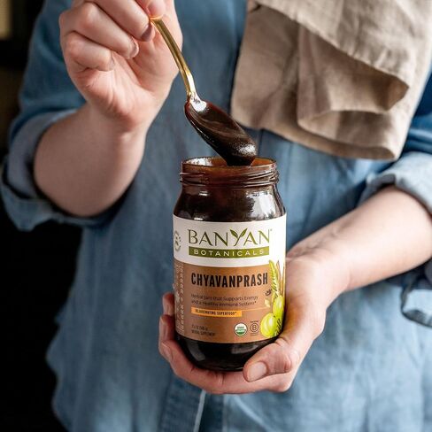 Banyan Botanicals Chyavanprash - مربى الأعشاب الايورفيدا العضوية مع العسل الخام ، Amla & Ashwagandha - ملحق دعم مناعي Superfood Superfitized* - 16.9 أوقية - غير وكراتيرد ؛ in Saudi Arabia