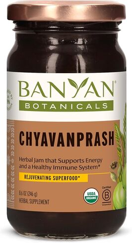 Banyan Botanicals Chyavanprash - مربى الأعشاب الايورفيدا العضوية مع العسل الخام ، Amla & Ashwagandha - ملحق دعم مناعي Superfood Superfitized* - 16.9 أوقية - غير وكراتيرد ؛ in Kuwait