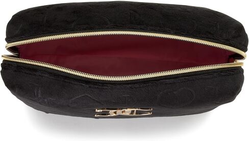 Juicy Couture Black Makeup Bag Cosemtics Organizer Travel Travels zip Top Wedge Velor Heart Crown in Saudi Arabia