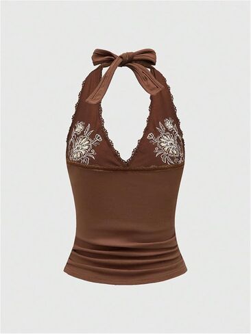 Soly Hux Women's Y2K Halter Neck Tank Top Vintage Vintage Fuloral Vest in Saudi Arabia