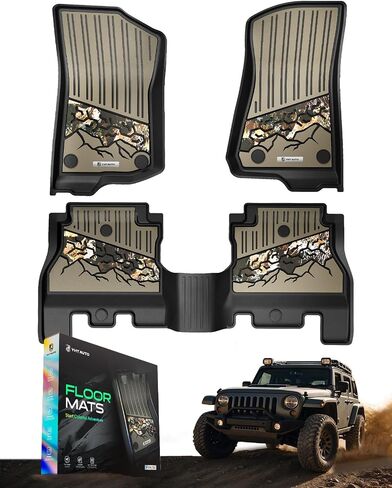 YHTAUTO Upgrade Camouflage Floor Mats Compatible with Jeep Wrangler JL 2025 2024-2018 Unlimited 4 Door Only(Not Fit JK or 4XE Model), All Weather Custom Fit Floor Liner w/Camo Pattern Car Mats in Saudi Arabia