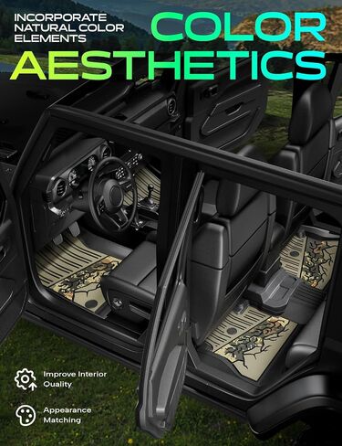 YHTAUTO Upgrade Camouflage Floor Mats Compatible with Jeep Wrangler JL 2025 2024-2018 Unlimited 4 Door Only(Not Fit JK or 4XE Model), All Weather Custom Fit Floor Liner w/Camo Pattern Car Mats in Saudi Arabia