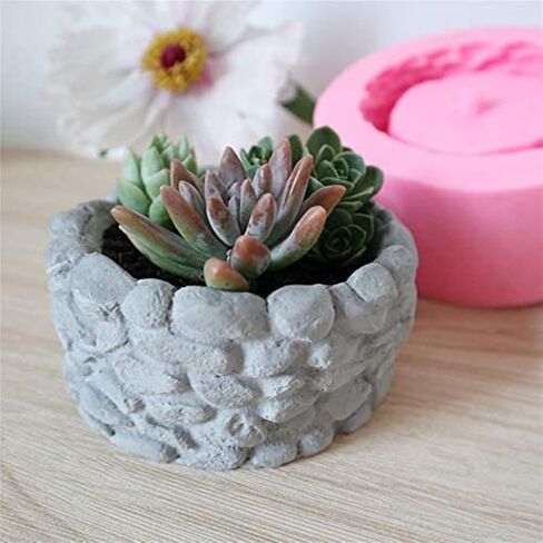 Triangle Striped Concrete Flower Pot Silicone Mold Succulent Planter Vase Cement Clay Mold Plaster Epoxy Resin Storage Box Mould in Saudi Arabia