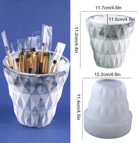 Triangle Striped Concrete Flower Pot Silicone Mold Succulent Planter Vase Cement Clay Mold Plaster Epoxy Resin Storage Box Mould in Saudi Arabia