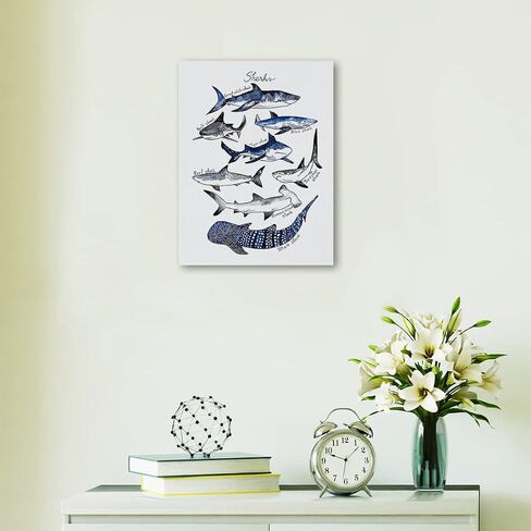 NOGRIT Shark Wall Art Set of 3, 1114 Inch, Classroom & Dorm Decor, Gift for Shark Lovers in Kuwait