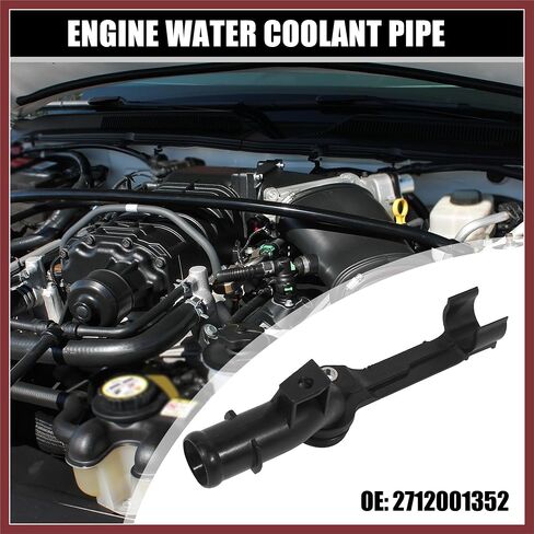 Engine Water Coolant Pipe 2712001352 for Mercedes-Benz C230 2003 2004 2005 Plastic Black Replace Parts in Saudi Arabia