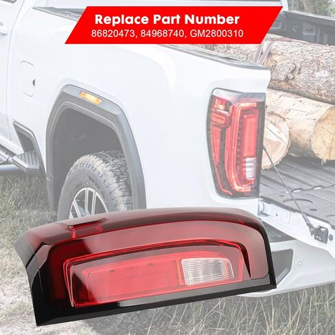 مجموعة مصباح LED نوع LED توافق مع 2019-2024 GMC SIERRA 1500 2500 HD 3500 HD ، يمينا على جانب الراكب المصباح الخلفي مصباح خلفي ضوء استبدال GM2801310 86820474 8456592222222222222222222222222222222222222222222222222222222222222222222 in Kuwait
