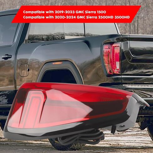 مجموعة مصباح LED نوع LED توافق مع 2019-2024 GMC SIERRA 1500 2500 HD 3500 HD ، يمينا على جانب الراكب المصباح الخلفي مصباح خلفي ضوء استبدال GM2801310 86820474 8456592222222222222222222222222222222222222222222222222222222222222222222 in Kuwait