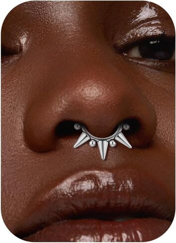 1PC 16G Septum Rings Stainless Steel Nose Rings Hoops for Women Men Helix Piercing Jewelry Tragus Daith Conch Cartilage Hoop Earring Diameter 8mm 10mm for Women Men in Kuwait