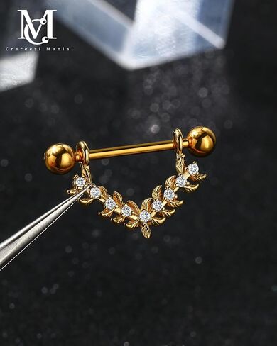 CM Crareesi Mania Nipple Shield Ring 316L FESTER NIPPLE NIPPLE NIPPLE JOLLEYS 14G FLOWER NIPPLE in Saudi Arabia