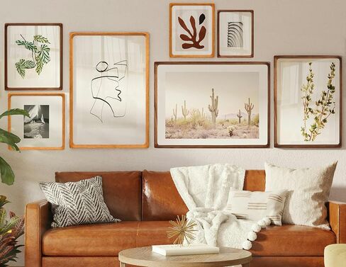 11x14 إطار صورة مع حصيرة لـ 5x7/8x10 ، زاوية مستديرة من خشب الجوز الطبيعي مع الزجاج الحقيقي أو العمودي أو أفقي معرض الصور معرض الجدار التثبيت in Kuwait