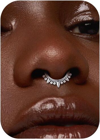 1PC 16G Septum Rings Stainless Steel Nose Rings Hoops for Women Men Helix Piercing Jewelry Tragus Daith Conch Cartilage Hoop Earring Diameter 8mm 10mm for Women Men in Kuwait